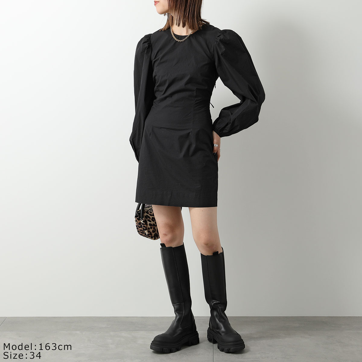 楽天市場】GANNI ガニー ワンピース Cotton Poplin Open Back Mini