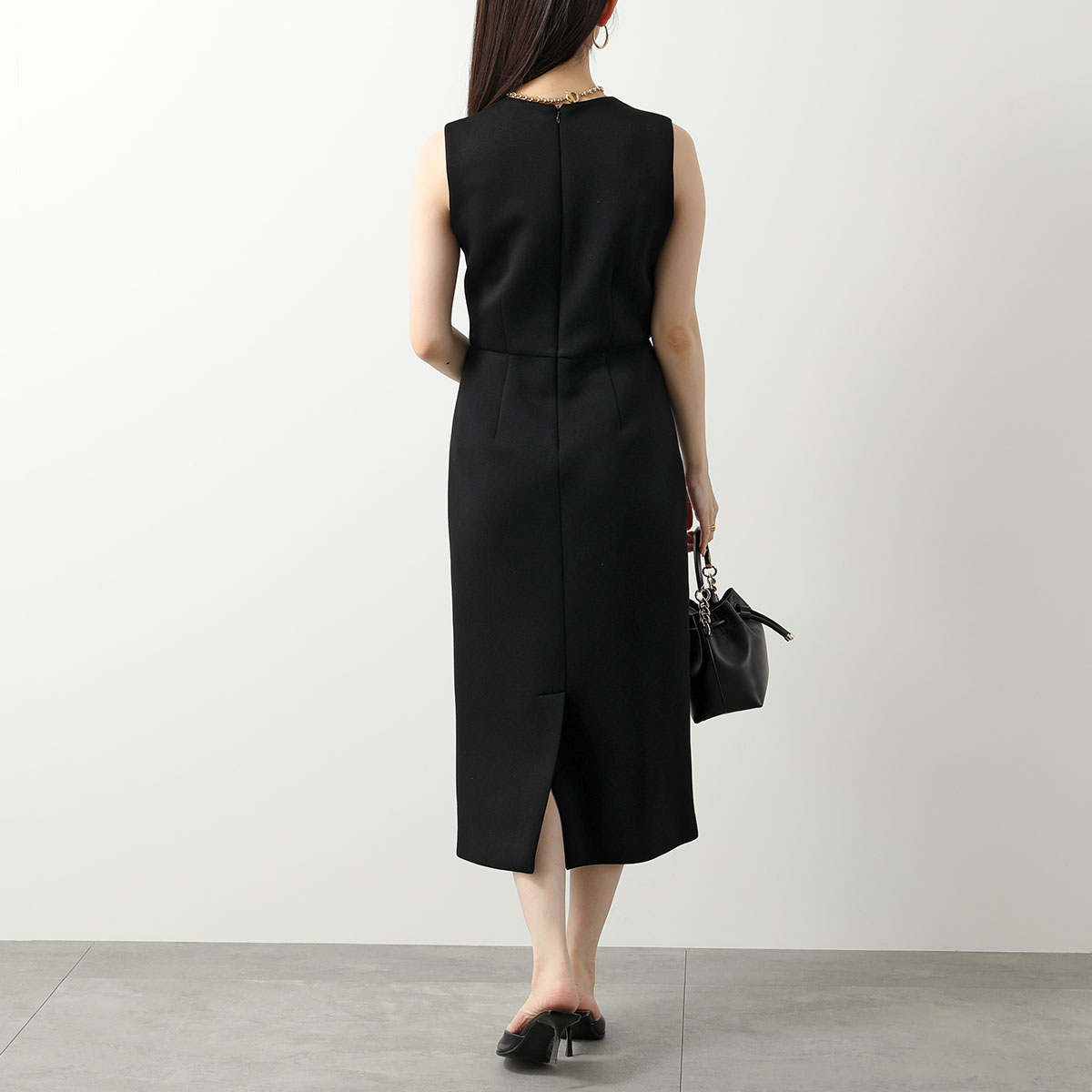 タグ付き】MaxMara 定価8万円 ノースリーブひざ丈ワンピース XL タグ