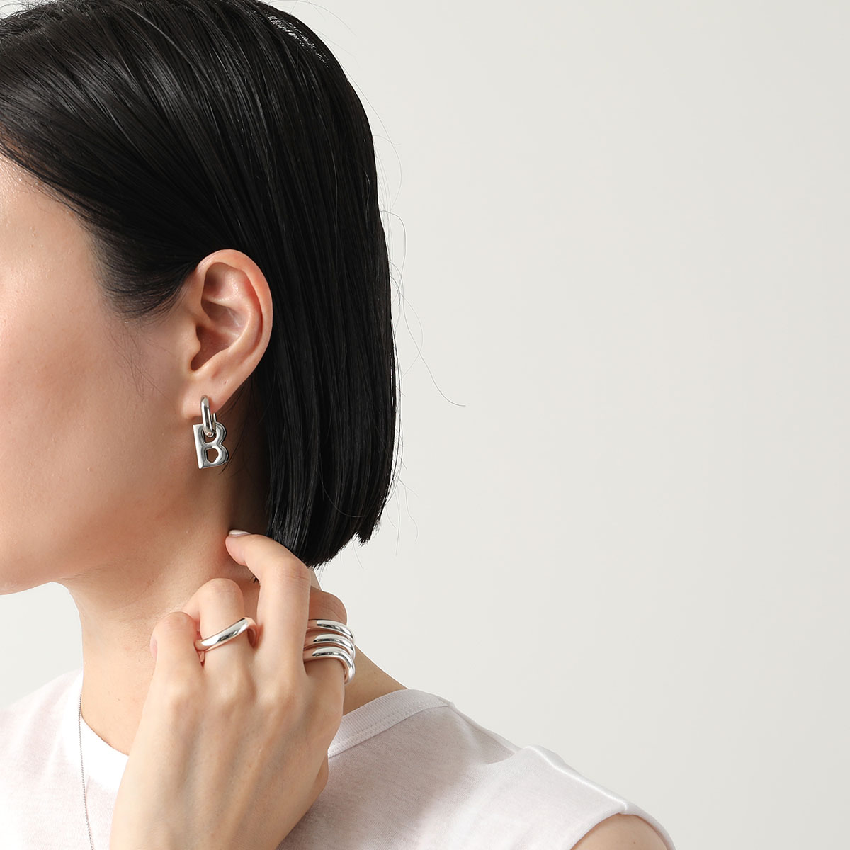 楽天市場】BALENCIAGA バレンシアガ ピアス B CHAIN XS EARRINGS