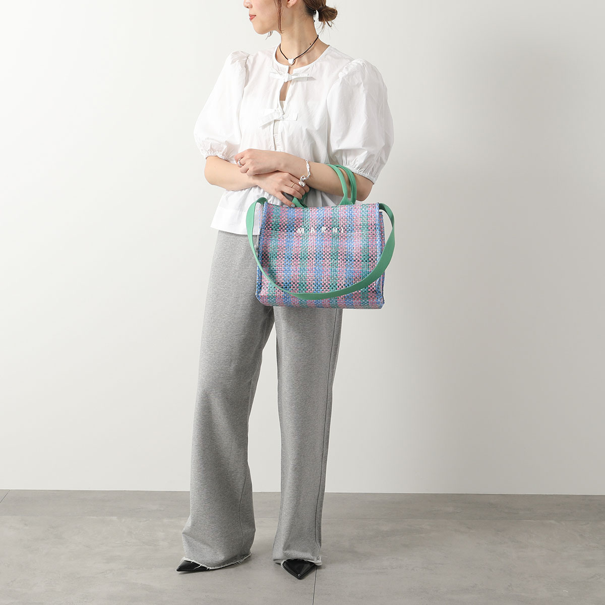 楽天市場】MARNI マルニ かごバッグ East-West SMALL TOTE SHMP0077U5