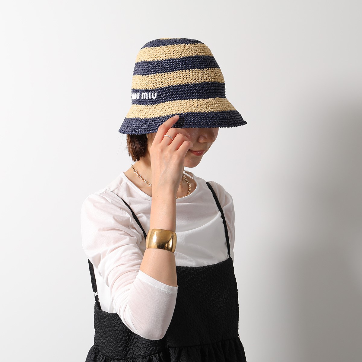 楽天市場】MIUMIU ミュウミュウ バケットハット 5HC305 2F6E