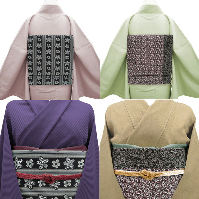 楽天市場】【新古品】 袋帯 未使用 正絹 リバーシブル 全通 黒 グレー