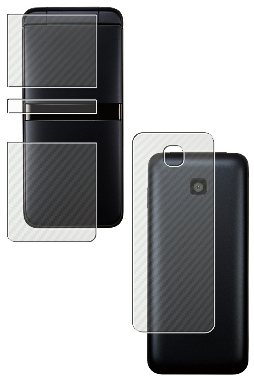 楽天市場】【4枚組(本体表面+背面[カーボン調]+サブディスプレイ