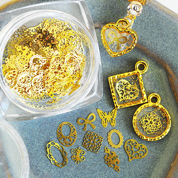 楽天市場】（完売しました） 極小 透かしパーツ 9種 合計90枚