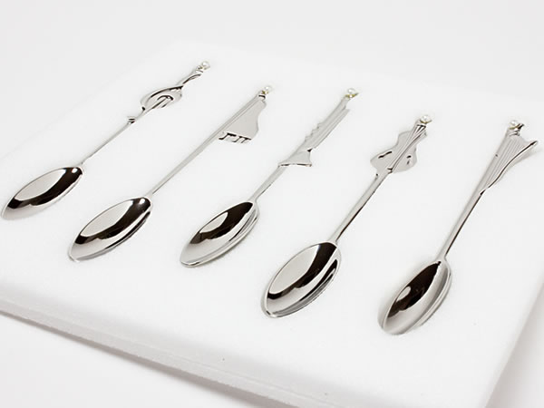 楽天市場】ミキモト 真珠の小粒付 楽器ティースプーン 5本セット spoon