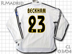 楽天市場】レアルマドリード 03/04 ホーム/CL（白） #23 BECKHAM