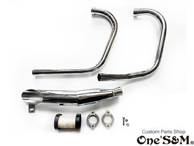 楽天市場】吸込み メッキ レーシングマフラー ワンズ管 GS400 斜切り