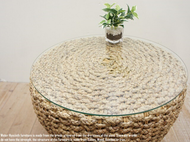 楽天市場】ウォーターヒヤシンス ラウンドテーブル55 ガラストップ