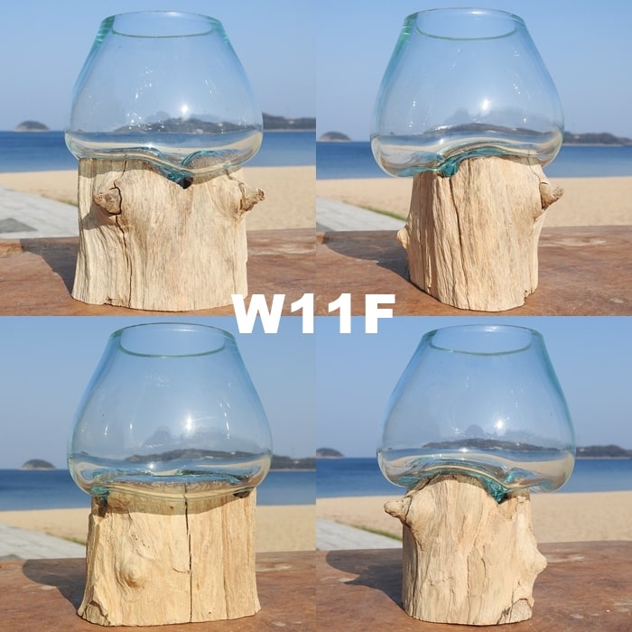 楽天市場】選べる 流木ガラスオブジェ W11 花瓶 アクアリウム