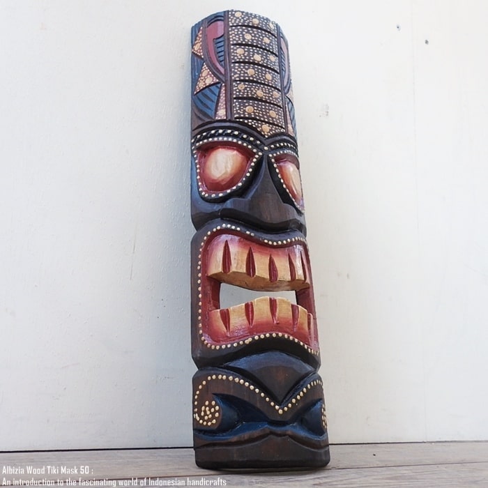 楽天市場】カラフルなティキ面50 I ティキマスク 木彫り お面 壁掛け