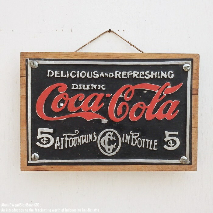 kazu】コカコーラ サインボード 看板 アメリカン雑貨 ガレージ 木製