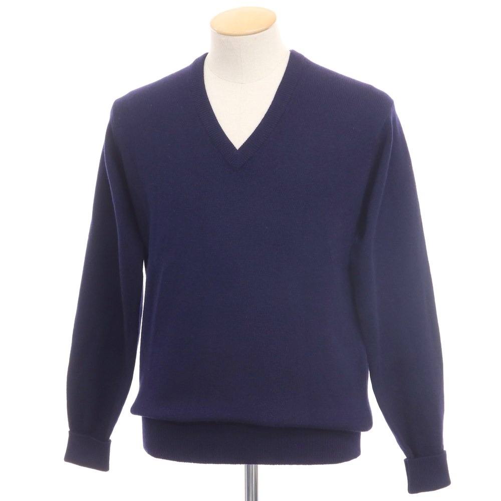 Ballantyneバランタイン カシミヤVネックニット 40 英国製 イエロー