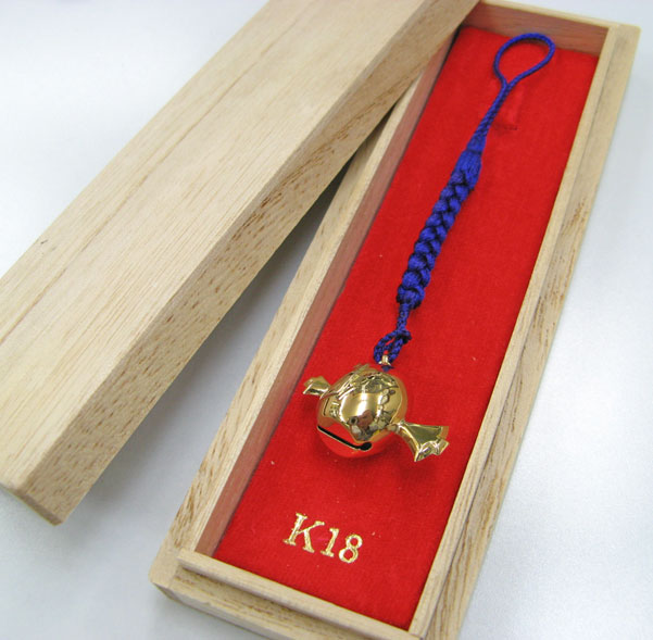 楽天市場】根付鈴 K18 打ち出の小槌 大 携帯ストラップとしても 縁起物