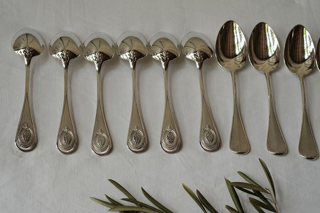 フランス製 純銀デミタススプーン 12本セット ミネルヴァ