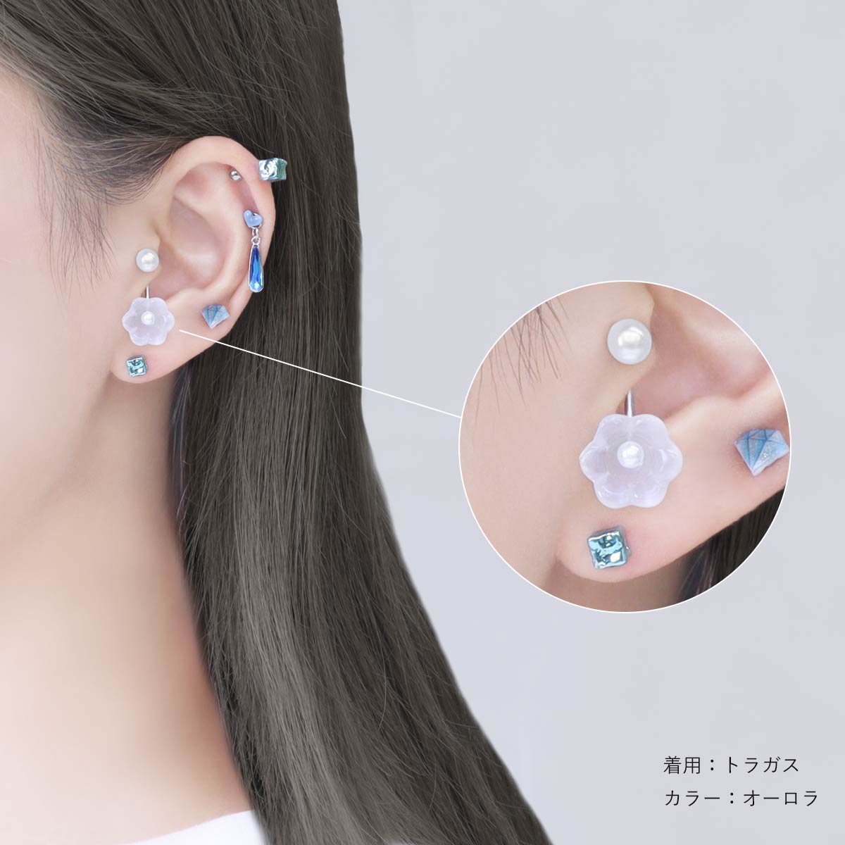 楽天市場】ボディピアス 16G アクリル パール フラワー サーフェイス