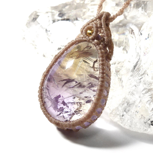 楽天市場】アメトリン マクラメペンダント 天然石ペンダント