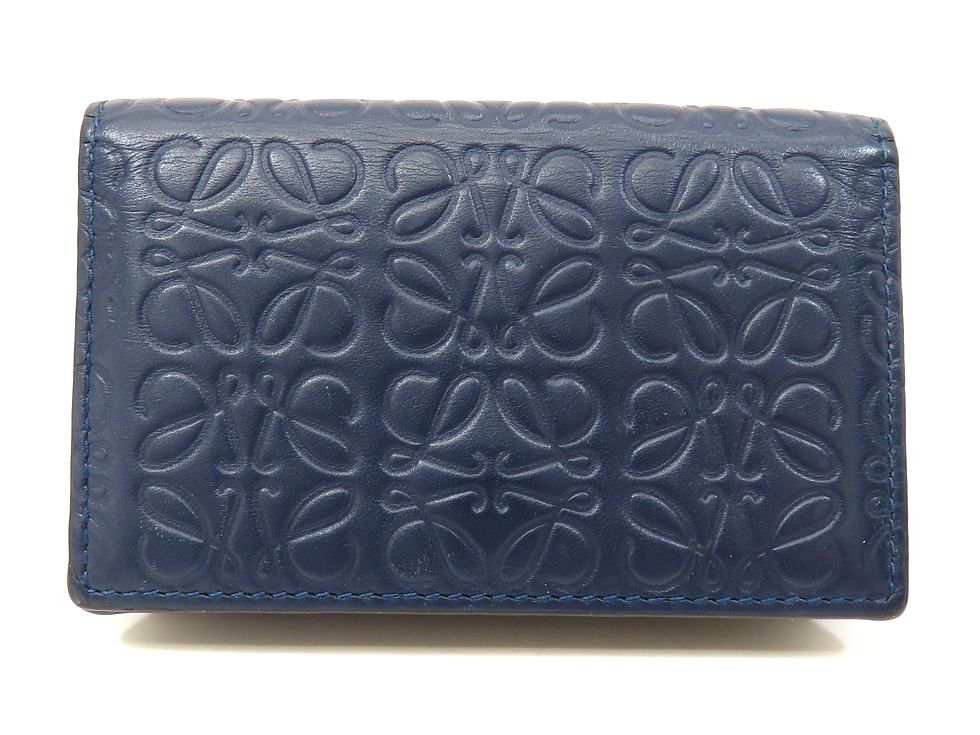 楽天市場】ロエベ レザー ネイビー リピートアナグラムカードケース