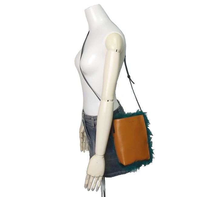 楽天市場】MARNI マルニ MUSEO NANO レザー×ファー ショルダーバッグ