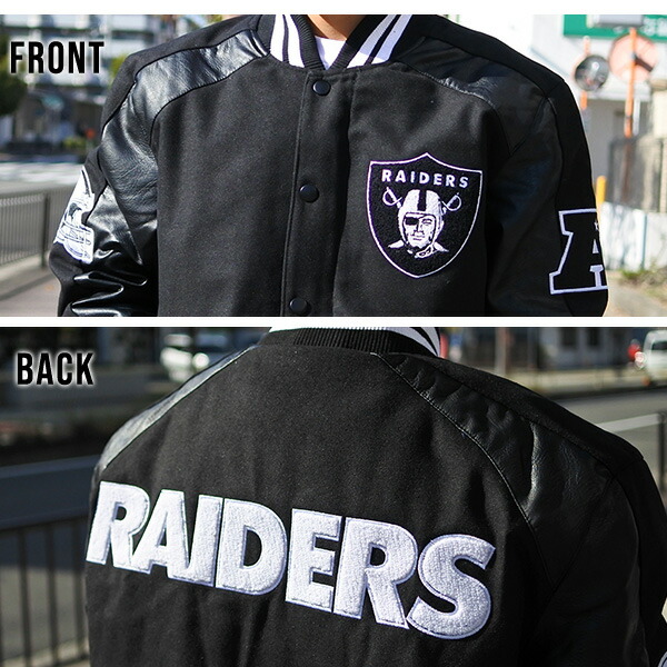 楽天市場】レイダース スタジャン メンズ ブラック ボンバージャケット