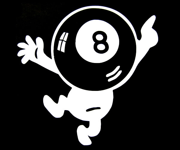 楽天市場】ステッカー 8ボールおやじ 全2色 ホワイト ブラック 車