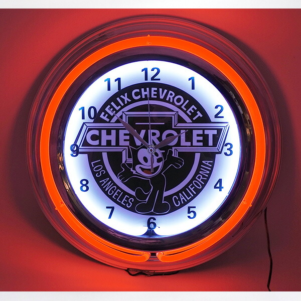 楽天市場】時計 壁掛け ネオンクロック フィリックス シボレー