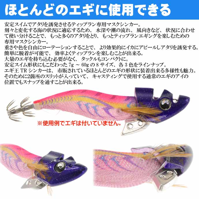 楽天市場】エギ王 TRシンカー 40g PU パープル エギ後付けオモリ 2個入