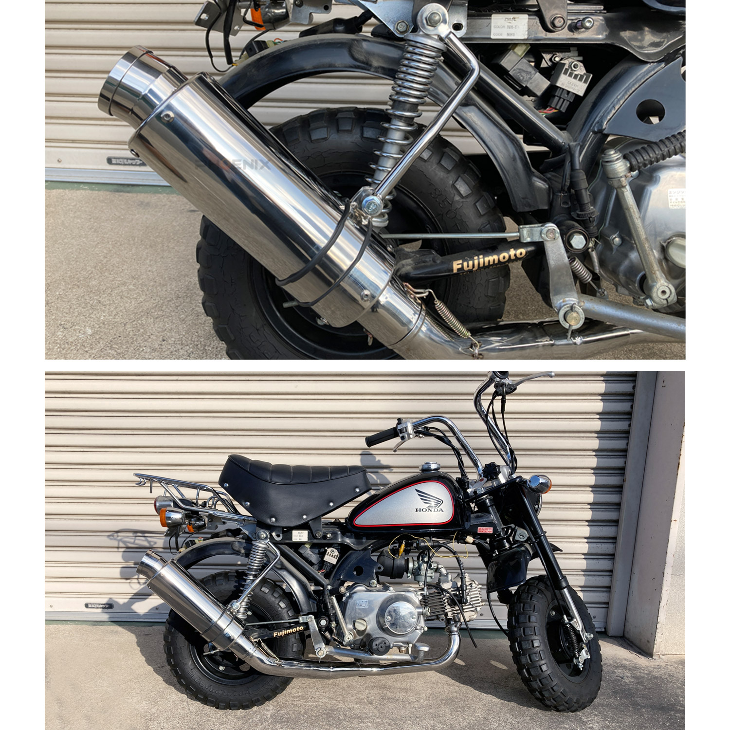 楽天市場】ショートマフラー マフラー本体 モンキー ステンレス