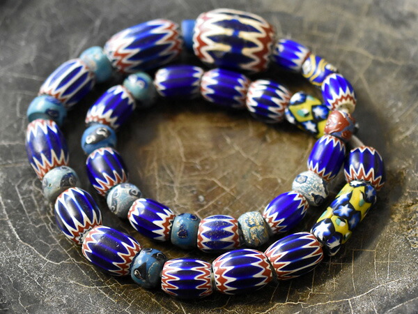 楽天市場】【2406】ANTIQUEヴェネチア6層シェブロン中大粒Mixビーズ