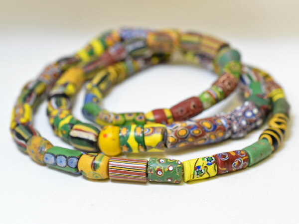 楽天市場】【2309】ANTIQUEヴェネチアミルフィオリMixビーズ一連ロング