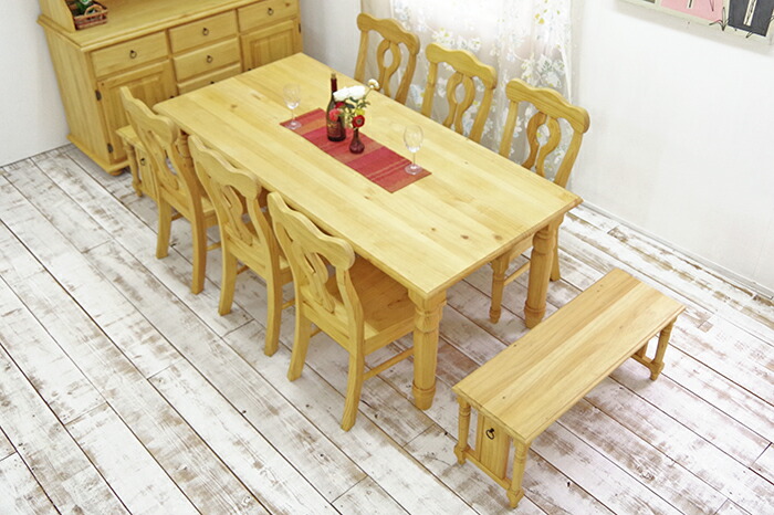 楽天市場】パイン材 ナチュラルカントリー 無垢木製 ダイニング9点