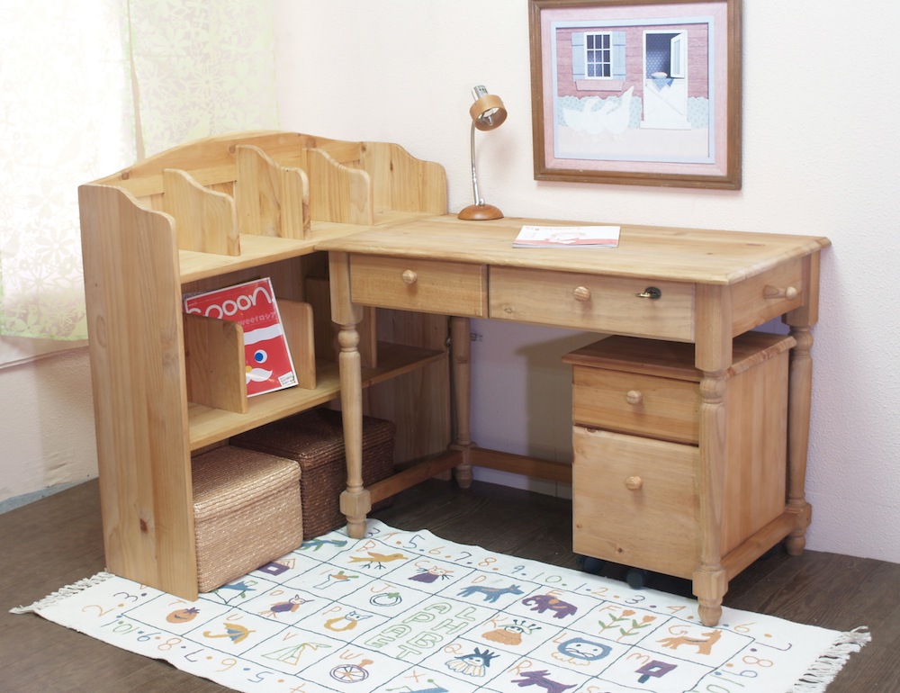 楽天市場】パイン材デスク【カントリーパインデスク-イリデ、ワゴン