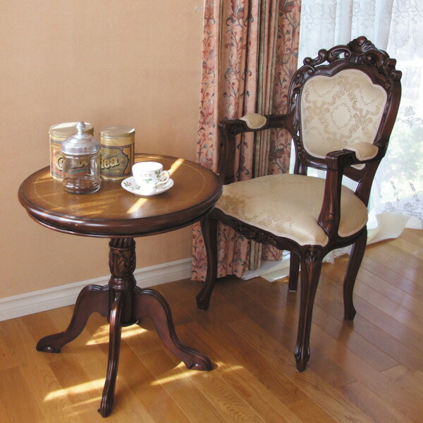 楽天市場】サイドテーブル アンティーク おしゃれ 丸 テーブル 机 ネコ