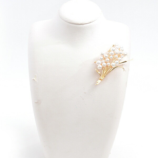 楽天市場】ミキモト MIKIMOTO K18 25Pパール ブーケモチーフ ブローチ