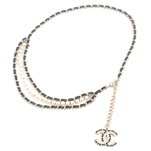 楽天市場】シャネル ベルト レディース チェーンベルト フェイクパール