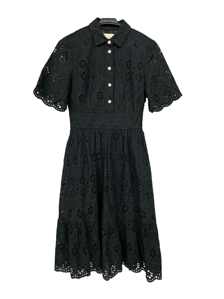 楽天市場】ケイトスペード ワンピース 半袖 ブラック 襟付き レース 黒