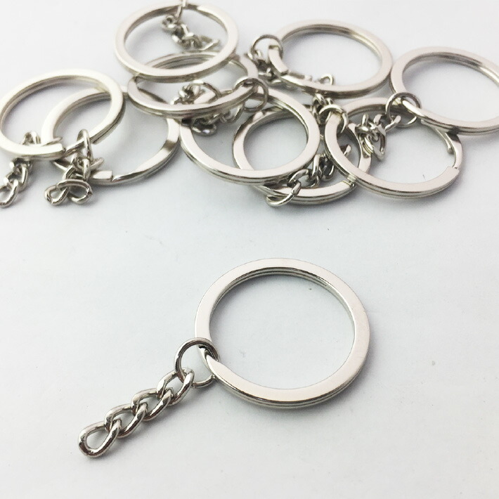 楽天市場】【KAMON】チェーン付き 平押し二重リング シルバー 10個