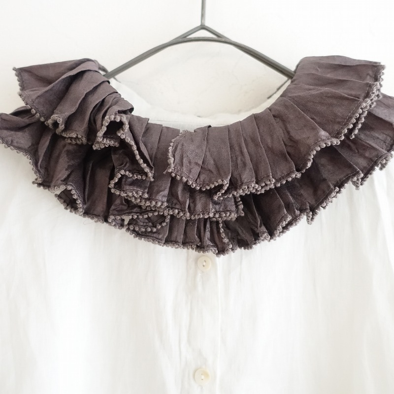 楽天市場】【定価3.1万】 ブノン BUNON フリルカラーブラウス L【中古