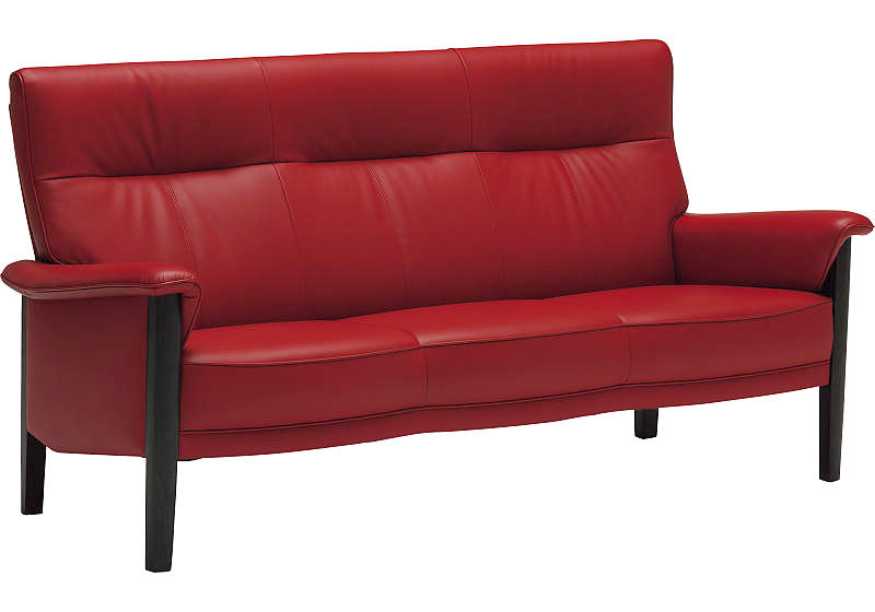 楽天市場】カリモク ZW3703 長椅子 3Pソファ 本革張肘掛 三人掛け