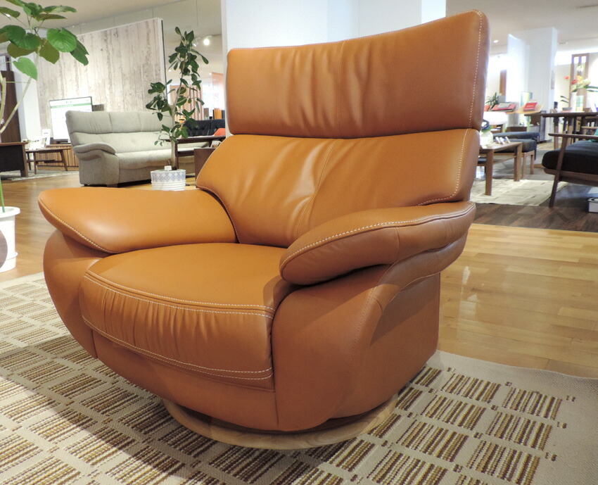 楽天市場】カリモク ZW7307 1Pソファ 本革張ソファ 肘掛椅子 回転式