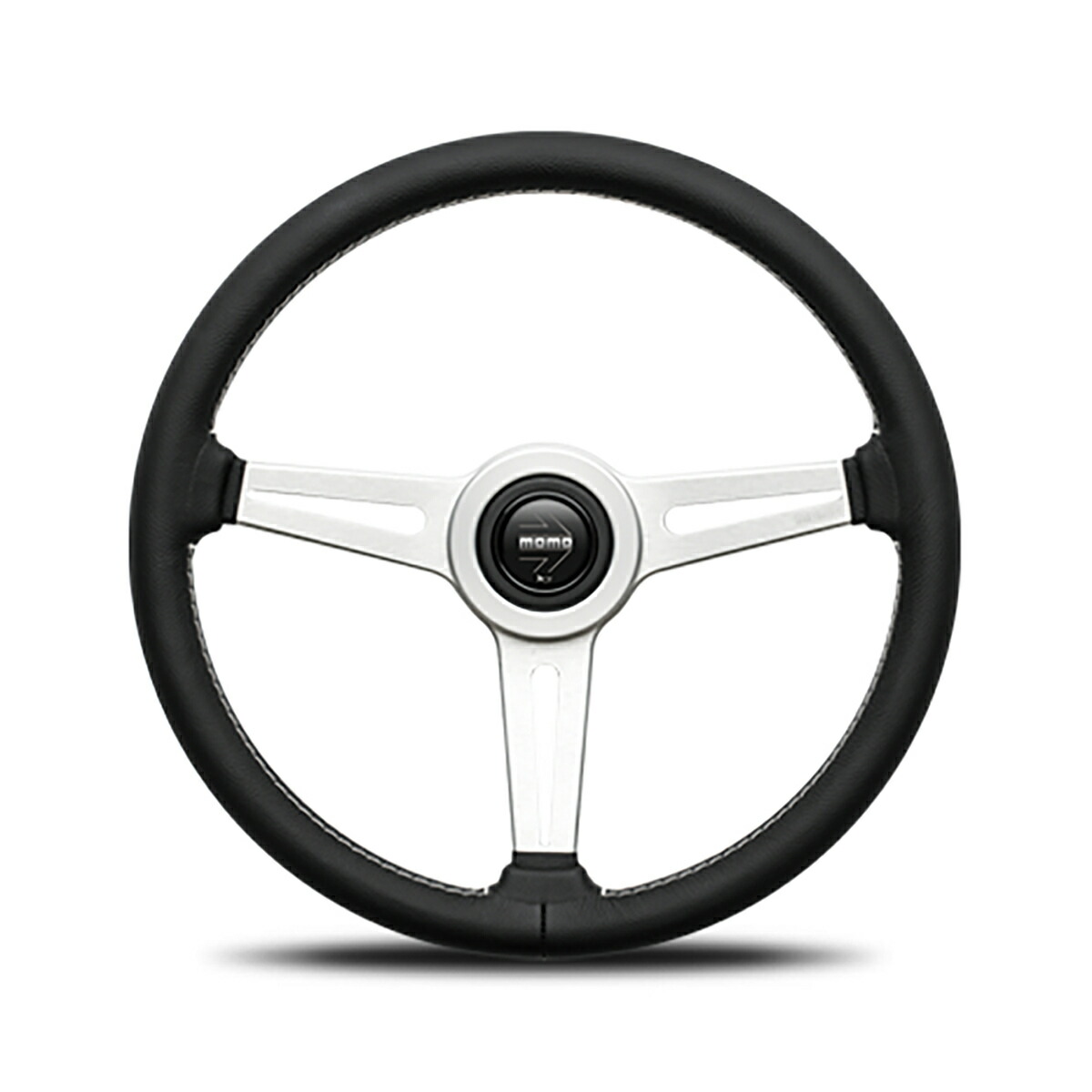 MOMO シルバー 3スポーク ステアリング MOMO ステアリング 3スポーク