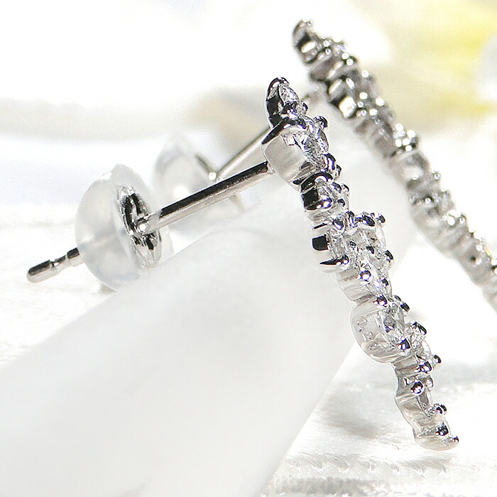 楽天市場】Pt900【0.40ct】ダイヤモンド ピアスアシンメトリー