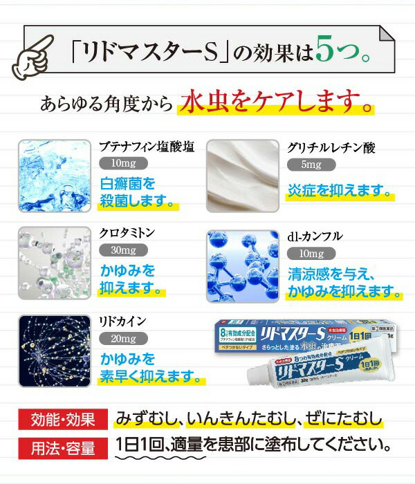 楽天市場】【第(2)類医薬品】リドマスターS 水虫治療薬 白癬菌殺菌