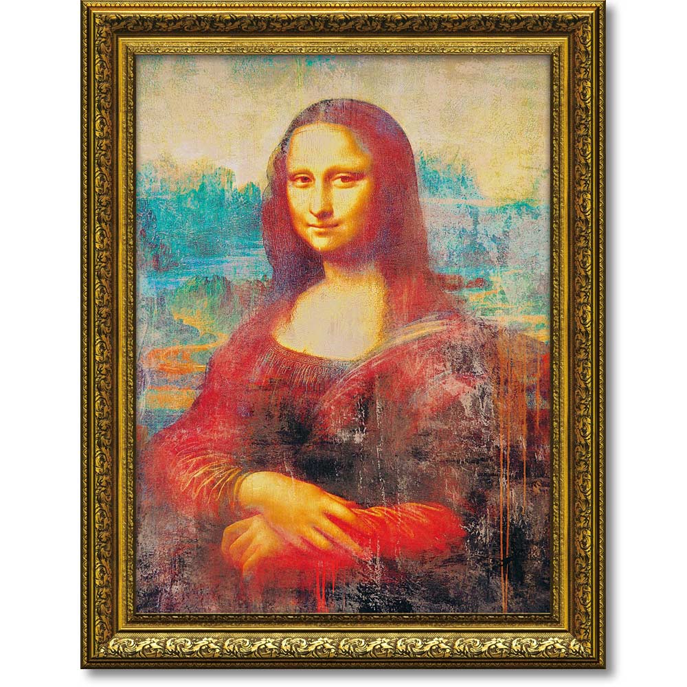 モナリザ 宝石画 絵画 金色フレーム ストーン 希少 アンティーク