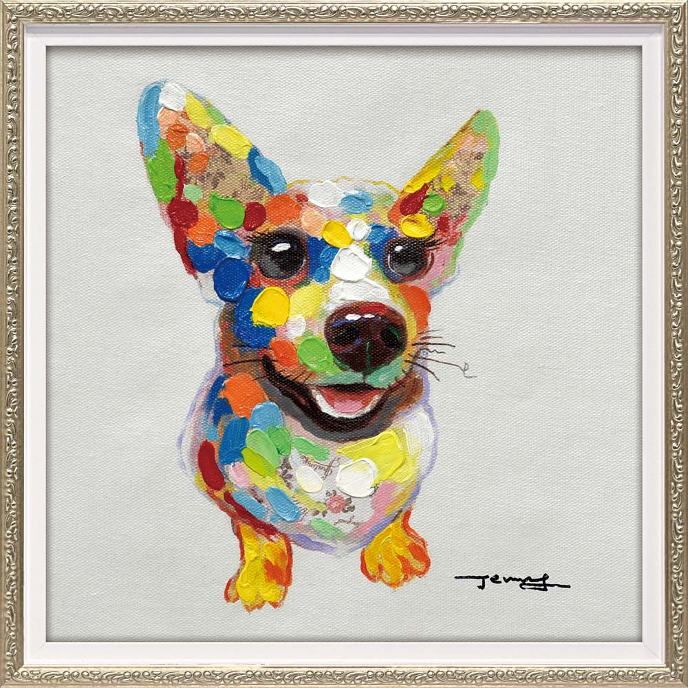 楽天市場】絵画 オイル ペイント アート「カラフル コーギー（Sサイズ