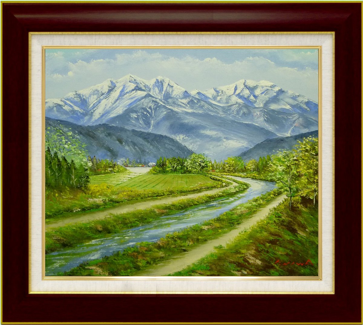 楽天市場】手描き油絵 丹波 勇 爺ヶ岳 F10 画家本人手描き絵画/額入り