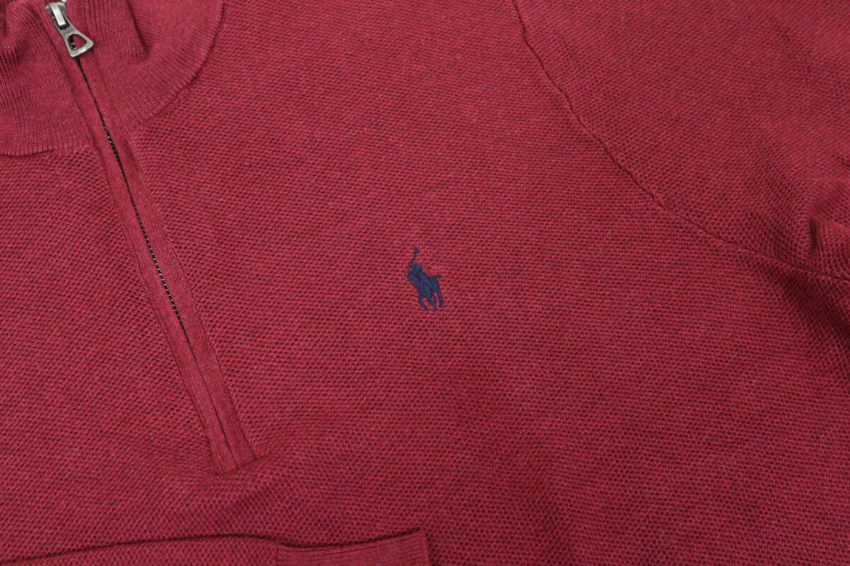楽天市場】ポロ ラルフローレン メンズ コットン 鹿の子 ハーフジップ