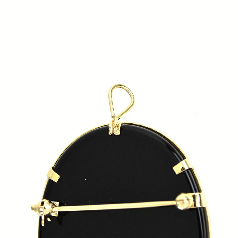 楽天市場】カメオ ブローチ 青 メノウカメオ K18枠 K18YG 2WAYブローチ