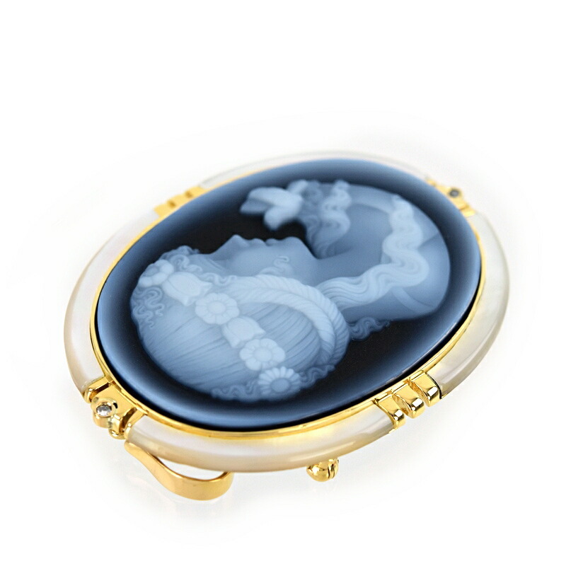 フレンチヴィンテージ カメオ アーリープラスチック ベイビーブルー