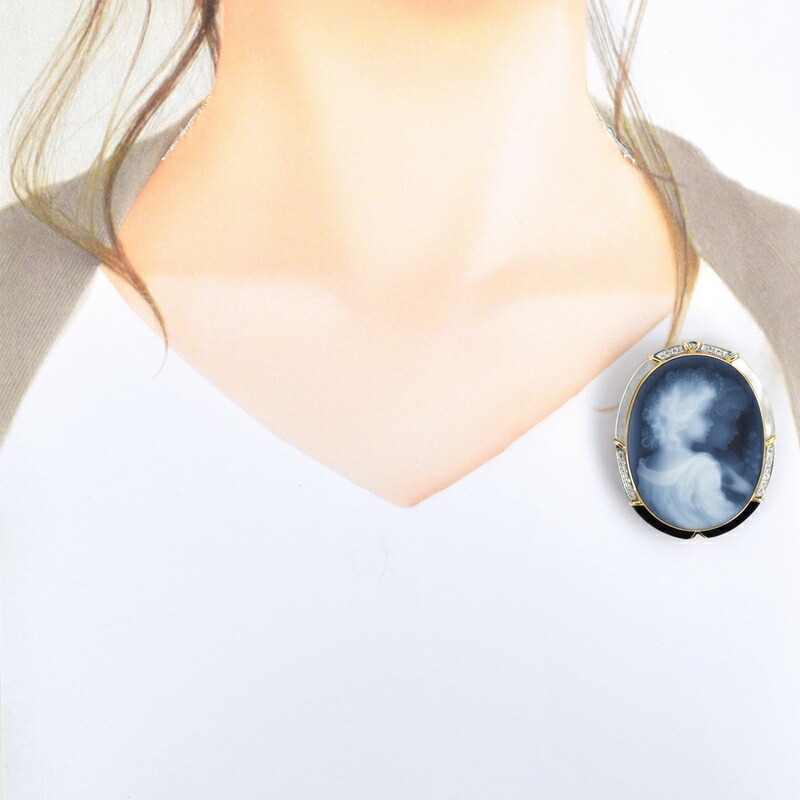 楽天市場】カメオ ブローチ ペンダントトップ 2way シェル オニキス