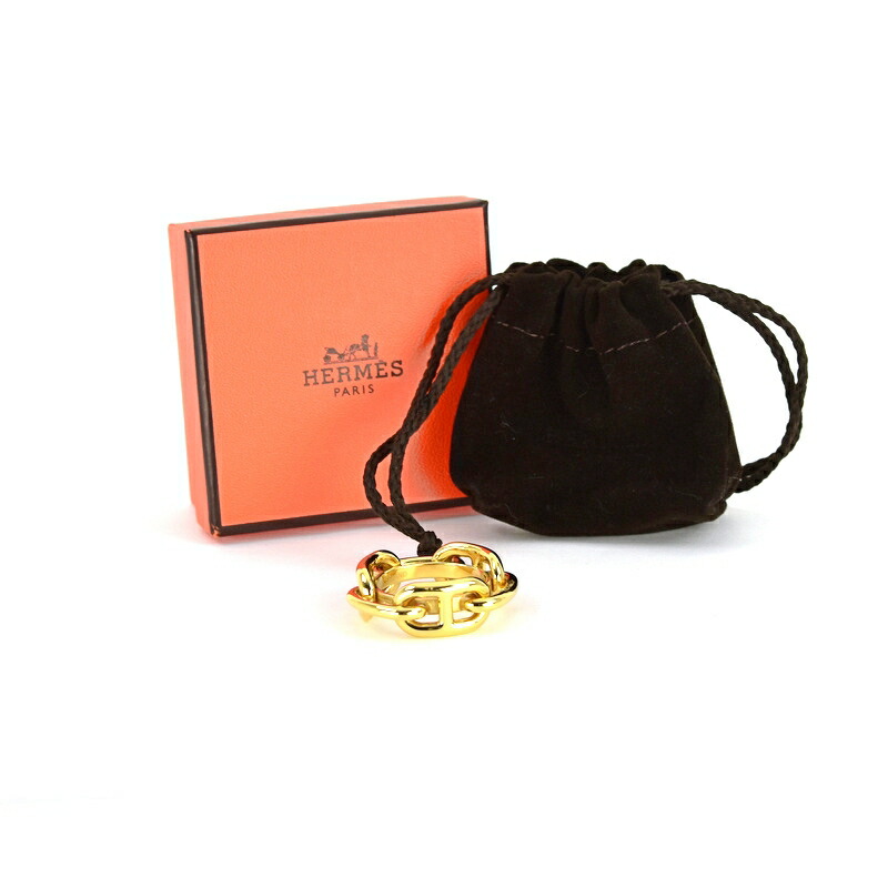 楽天市場】エルメス スカーフリング シェーヌダンクル ゴールドカラー